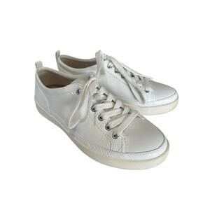 Vionic Winny White Leather Croc Print Lace Up Sneakers Women’s Size 8 Orthotic